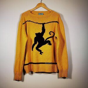 Pre Loved Prada Yellow Wool With Black Monkey Sweater Yellow Women size 50